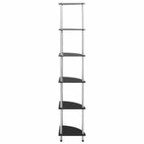 Vidaxl kastje 6-laags 30x30x160 cm gehard glas zwart