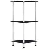 Vidaxl kastje 3-laags 30x30x67 cm gehard glas zwart