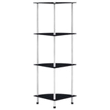 Vidaxl kastje 4-laags 30x30x100 cm gehard glas zwart