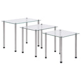 Vidaxl 3-delige tafeltjesset gehard glas transparant