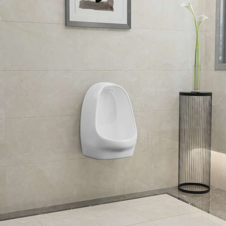 Vidaxl wandurinoir met spoelklep keramiek wit