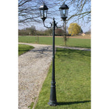 Linterna de jardín Vidaxl con 2 brazos 230 cm de aluminio verde oscuro negro