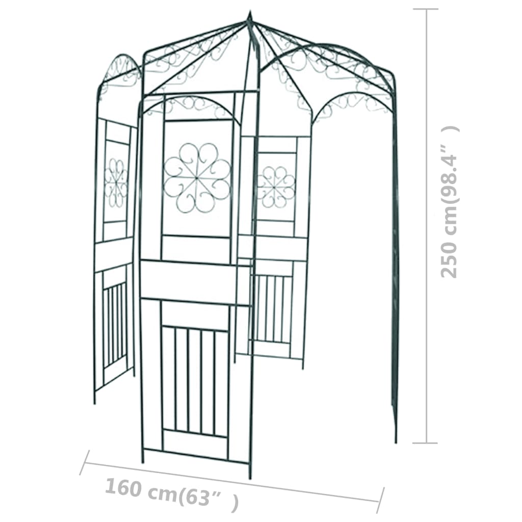 Vidaxl Garden Arch 250 cm ciemnozielony