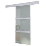 Vidaxl Schiebetür 178 cm Glas und Aluminium Silberfarbe