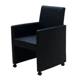 Vidaxl eetkamerstoelen 2 st kunstleer zwart
