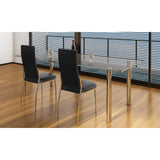 Vidaxl eetkamerstoelen 2 st kunstleer zwart