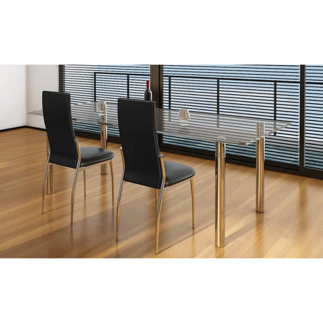 Vidaxl eetkamerstoelen 2 st kunstleer zwart