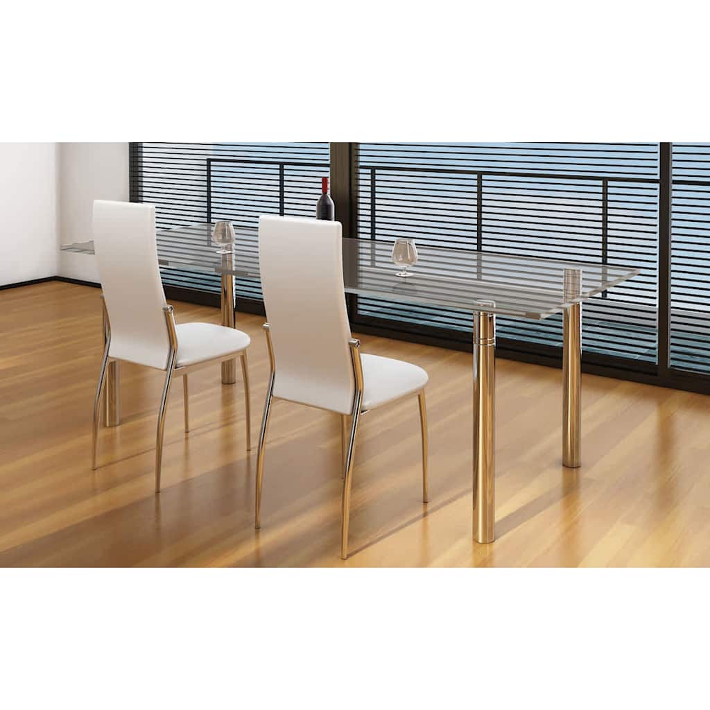 Vidaxl eetkamerstoelen 2 st kunstleer wit