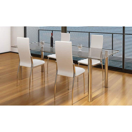 Vidaxl eetkamerstoelen 4 st kunstleer wit