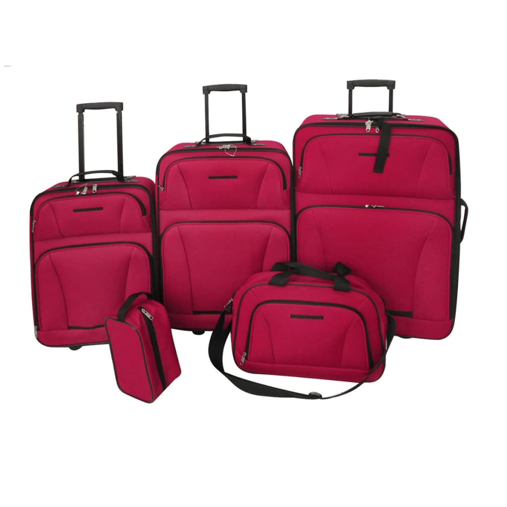 Vidaxl Travel Bagage Set Red 5-Piece