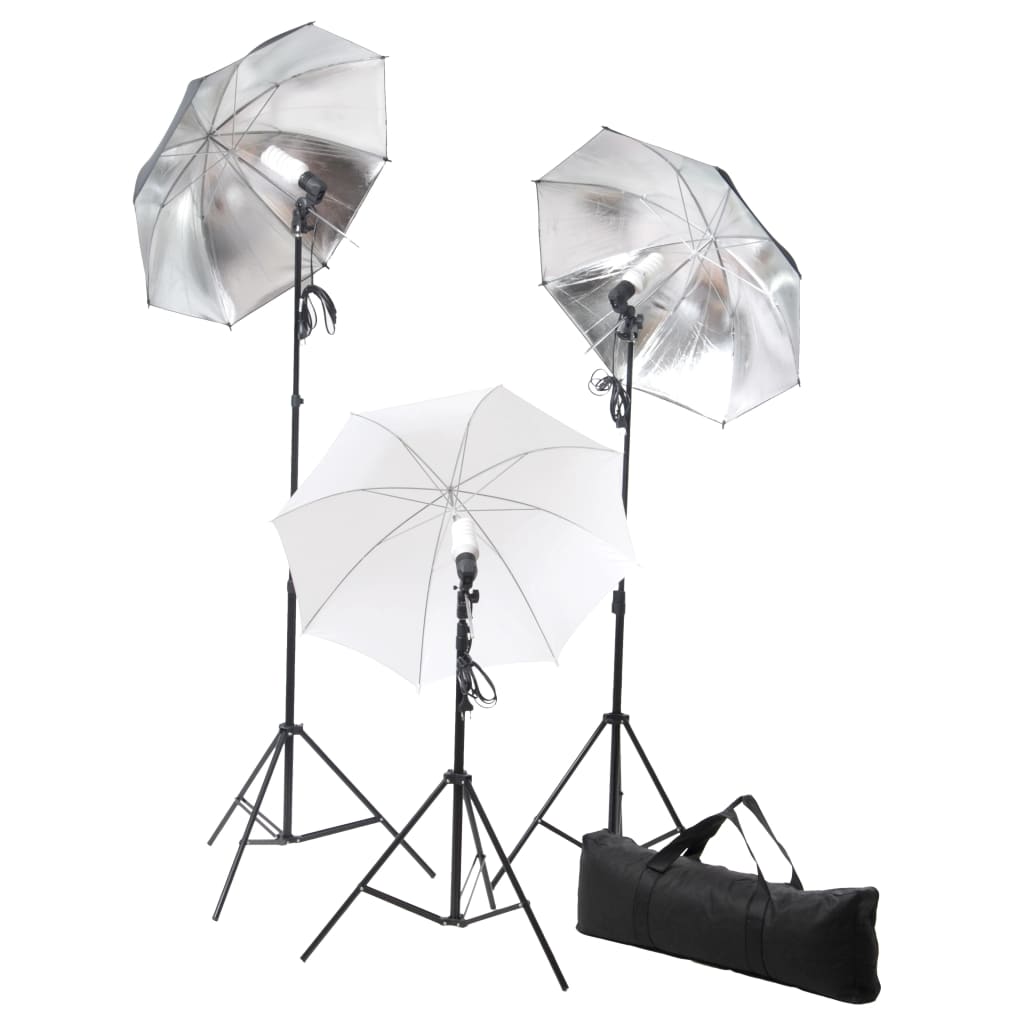 Vidaxl Studio Lighting Set 24 Watt, einschließlich Ständer und Regenschirme