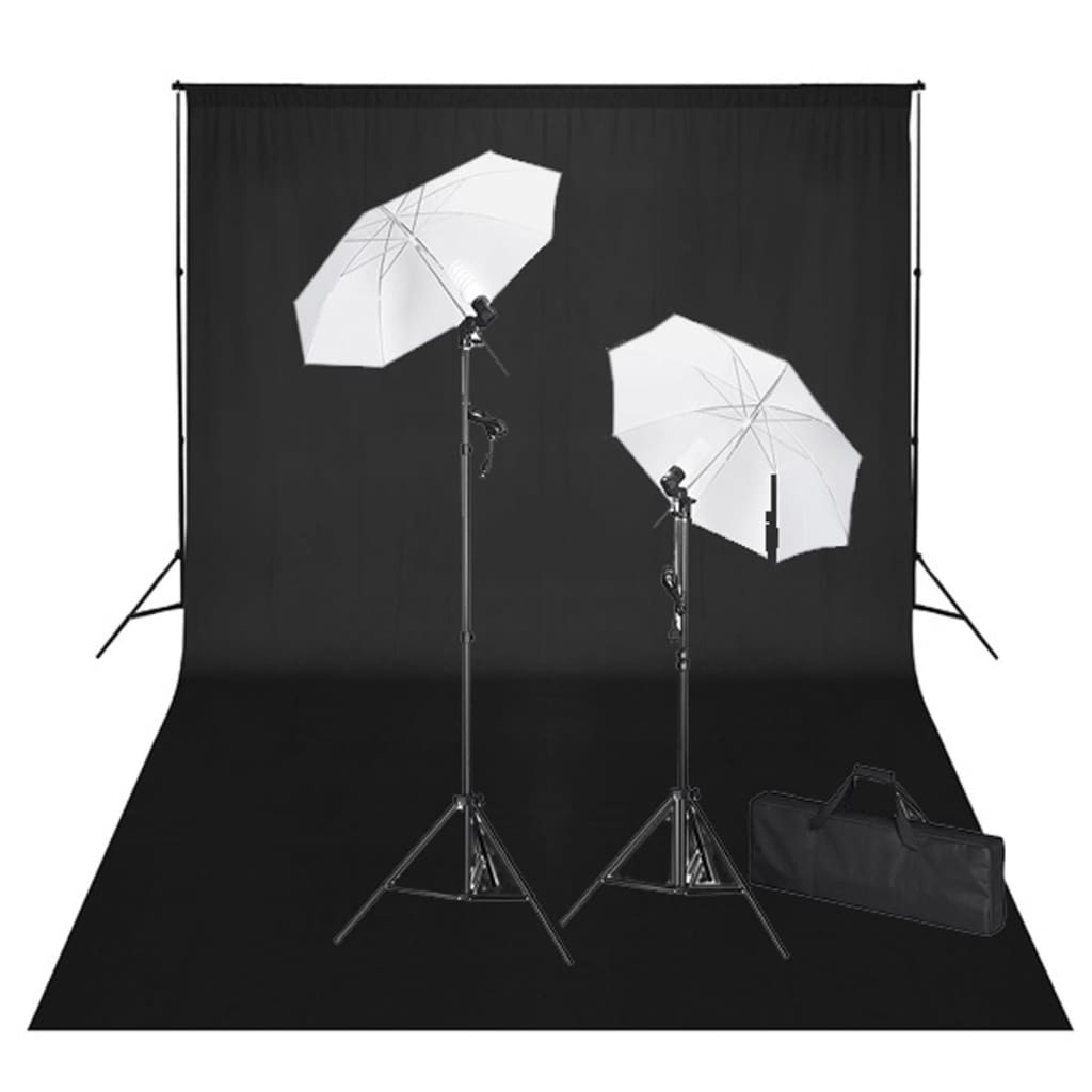 Vidaxl Studioset mit schwarzem Hintergrund und Lampen 600x300 cm