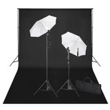 Vidaxl Studioset with black background and lamps 600x300 cm