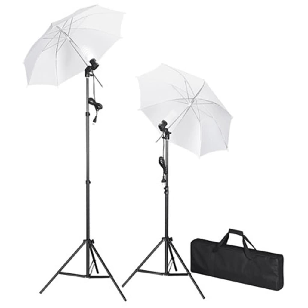 Vidaxl Studioset with black background and lamps 600x300 cm