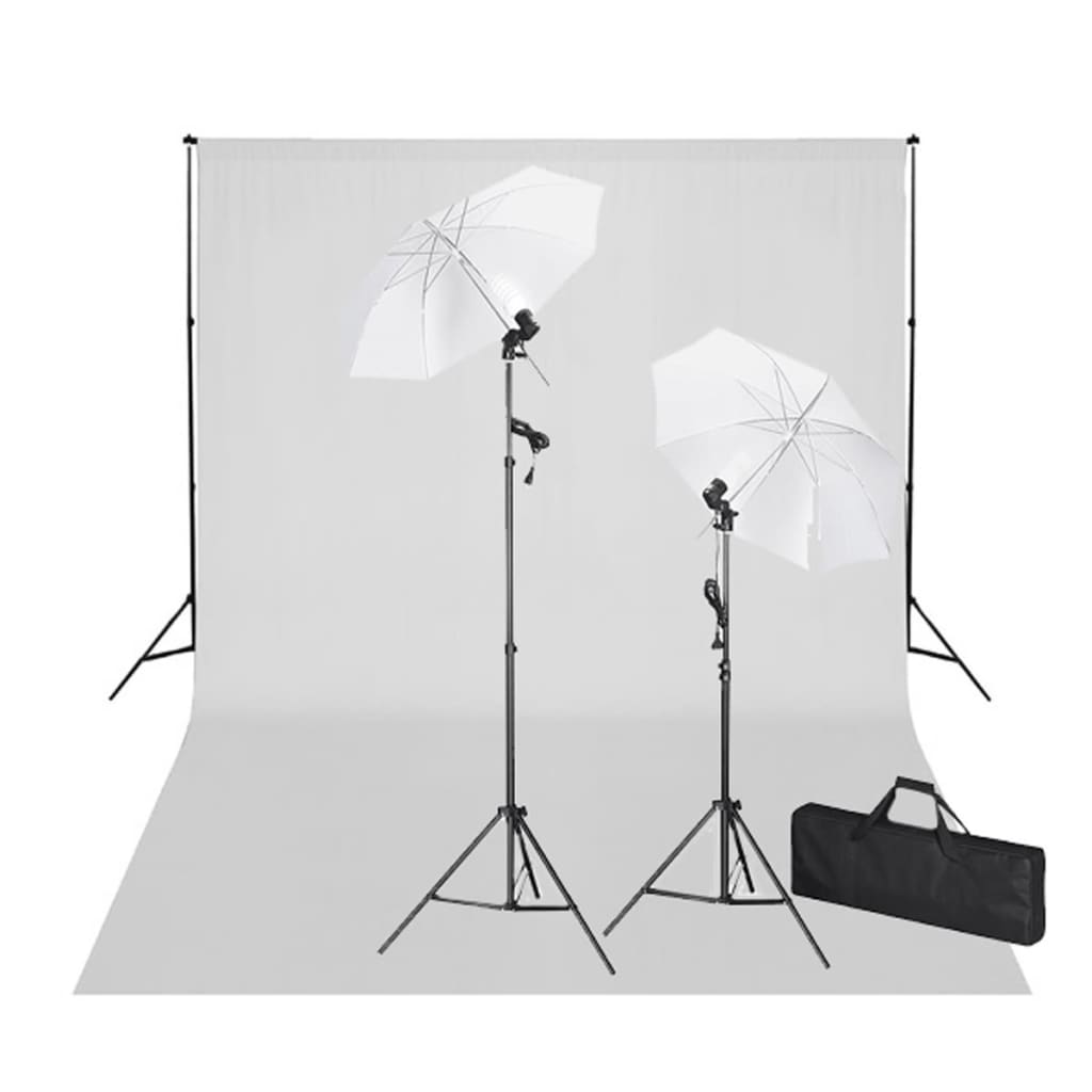 VidaXL Studioset met witte achtergrond en lampen 600x300 cm