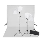 Vidaxl Studioset with white background and lamps 600x300 cm