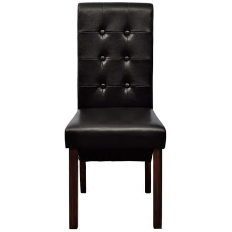 Vidaxl eetkamerstoelen 2 st kunstleer bruin