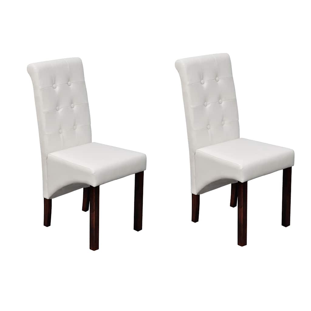 Vidaxl eetkamerstoelen 2 st kunstleer wit