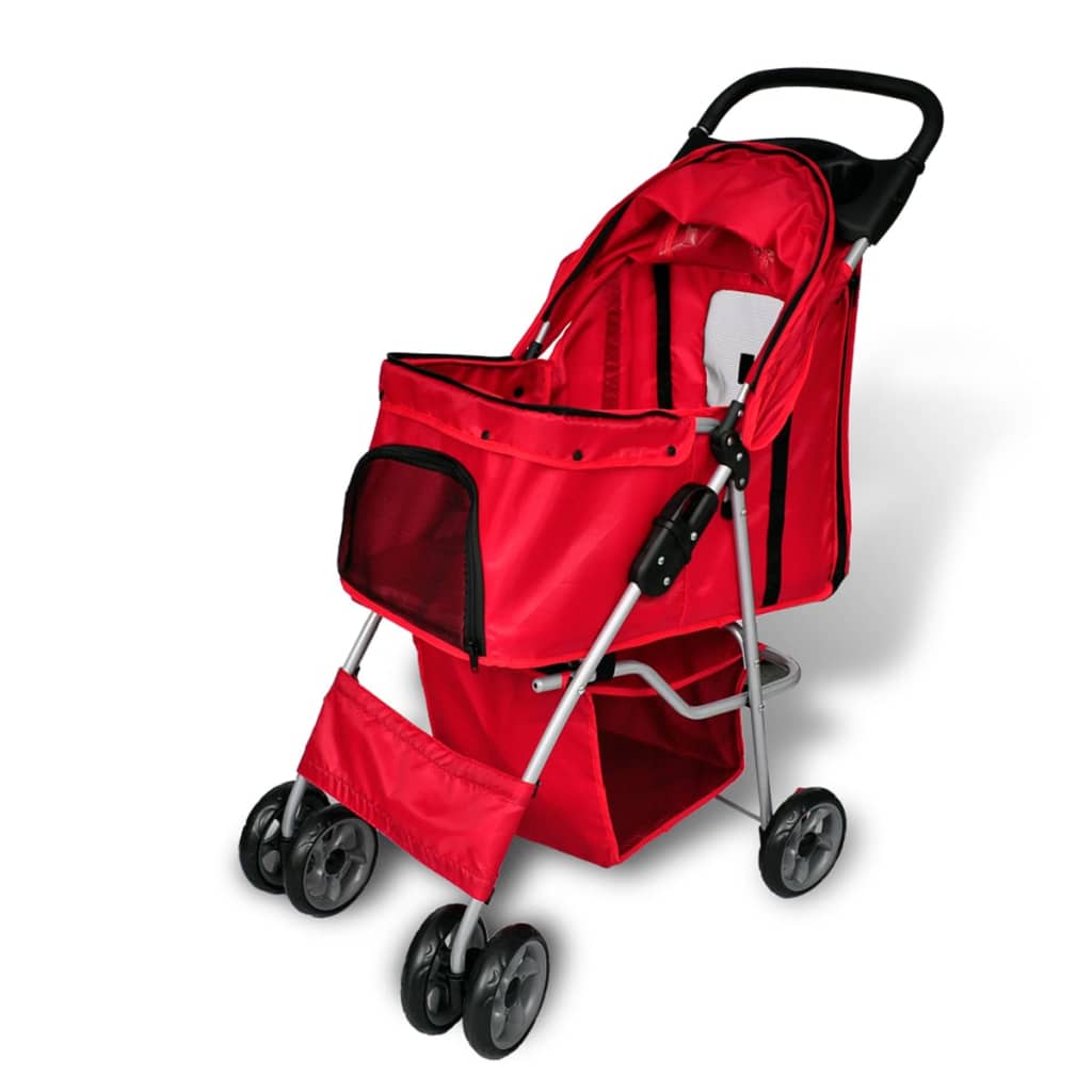 Porte-poussette de vidaxl pour chien rouge