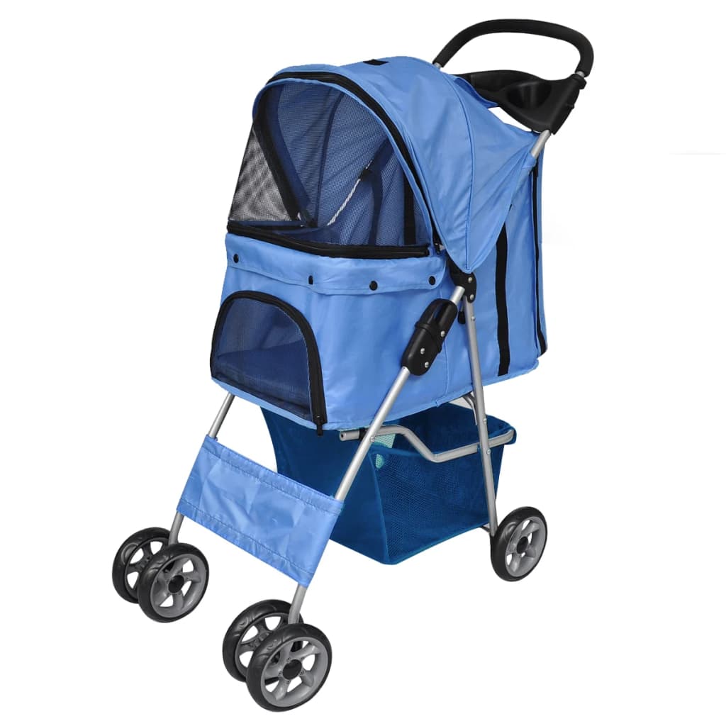 Porte-poussette vidaxl pour le chien bleu