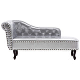 Vidaxl chaise longue kunstleer zilverkleurig
