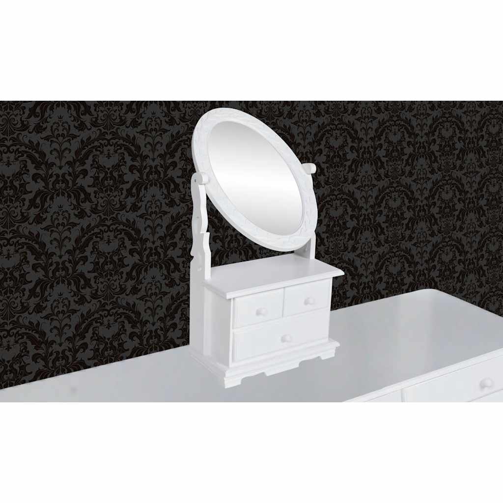 Vidaxl kaptafel met draaiende ovale spiegel mdf