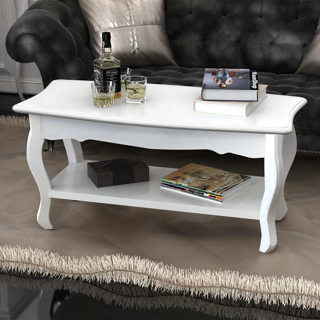 Vidaxl salontafel met 2 lagen mdf wit