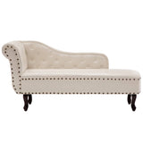 Vidaxl chaise longue kunstleer crèmewit
