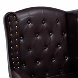 Vidaxl fauteuil met voetenbankje kunstleer donkerbruin