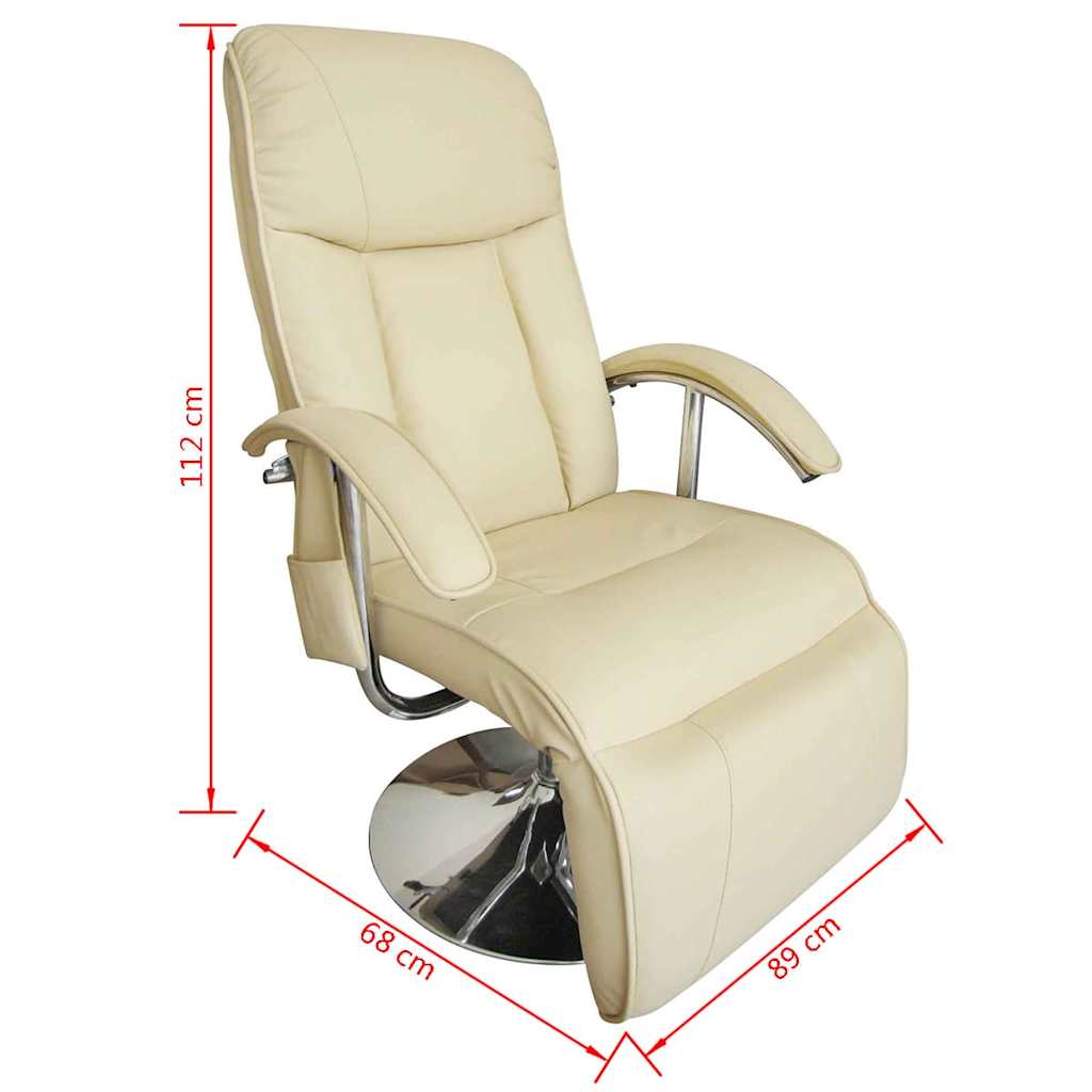 Vidaxl massagestoel kunstleer crèmewit