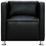 Vidaxl fauteuil kubus kunstleer zwart