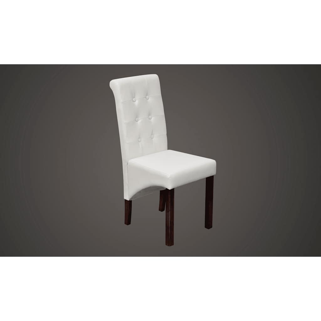 Vidaxl eetkamerstoelen 4 st kunstleer wit
