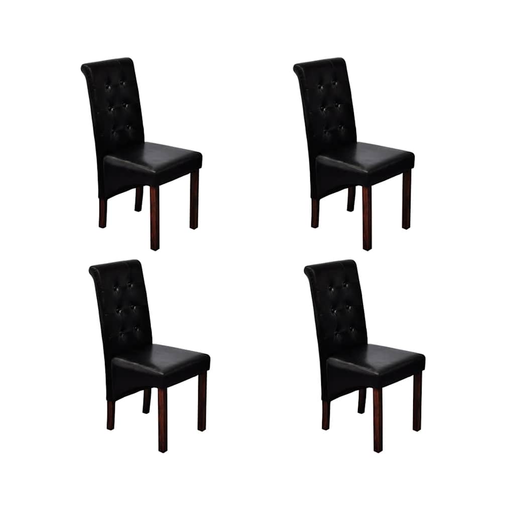 Vidaxl eetkamerstoelen 4 st kunstleer zwart