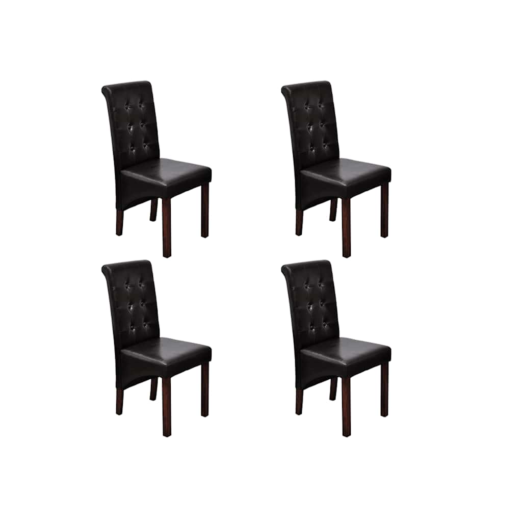 Vidaxl eetkamerstoelen 4 st kunstleer bruin