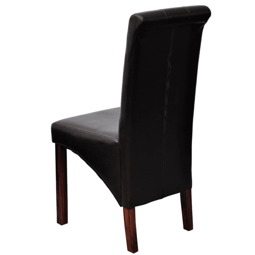 Vidaxl eetkamerstoelen 4 st kunstleer bruin