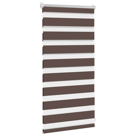 Vidaxl zebra rolgordijn 40,9x100 cm stofbreedte 36,7 cm koffiebruin