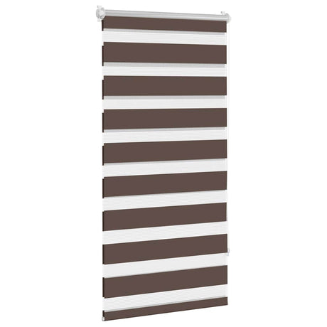 Vidaxl zebra rolgordijn 60,9 x 120 cm stofbreedte 56,7 cm koffiebruin