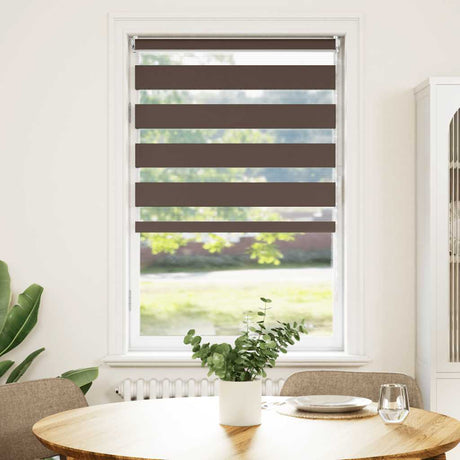Vidaxl zebra rolgordijn 90,9 x 150 cm stofbreedte 86,7 cm koffiebruin