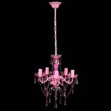 Vidaxl kristallen licht met 5 gloeilampen rosa