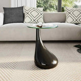 Vidaxl salontafel met rond glazen tafelblad hoogglans zwart