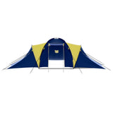 Vidaxl carpa poliéster de 9 personas azul y amarillo