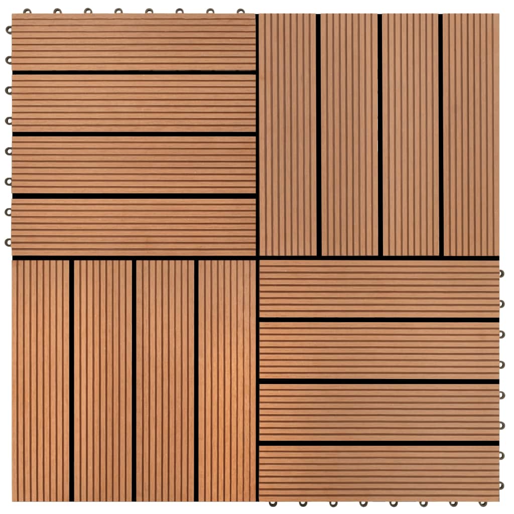 Vidaxl WPC Tiles 30x30cm 11 pièces 1m2 marron