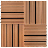 Vidaxl WPC Tiles 30x30cm 11 piezas 1m2 marrón