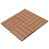 Vidaxl WPC -brickor 30x30 cm 11 stycken 1m2 Brun