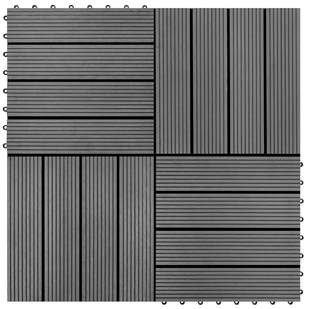 Vidaxl HKC Tiles Grey 30x30 cm 1m² 11 m