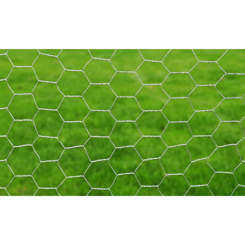 Vidaxl Chicken Wire 25x1 m galwanizowany stalowy srebrny kolor