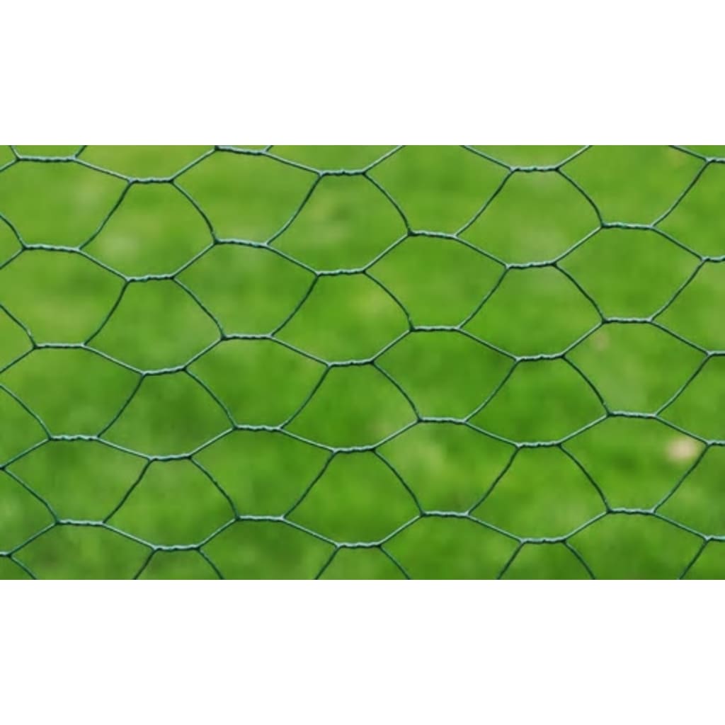 Vidaxl Poulet Fil 25x0,5 m avec revêtement en PVC vert