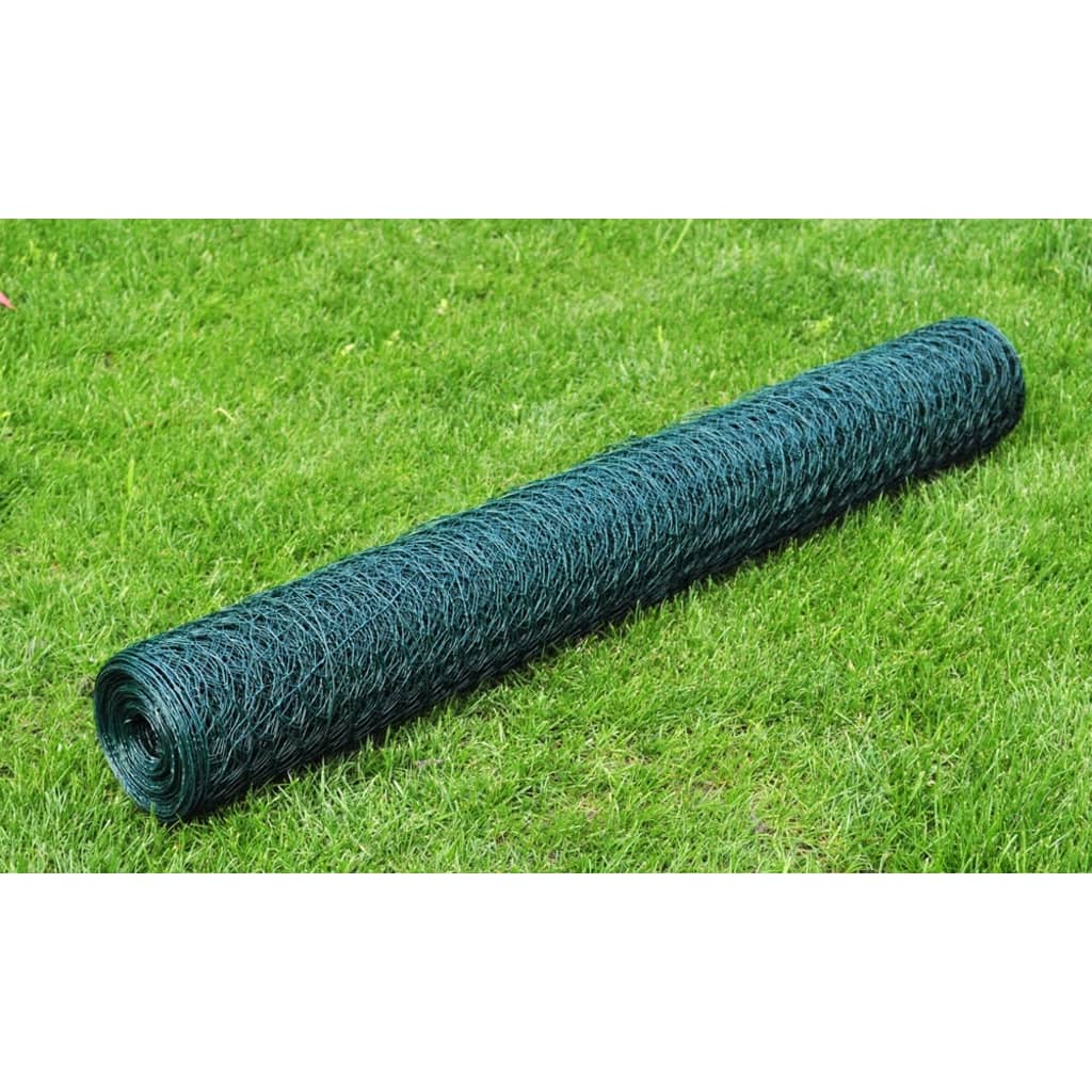 Vidaxl kuřecí dráty 25x0,5 m s PVC povlakem zeleně