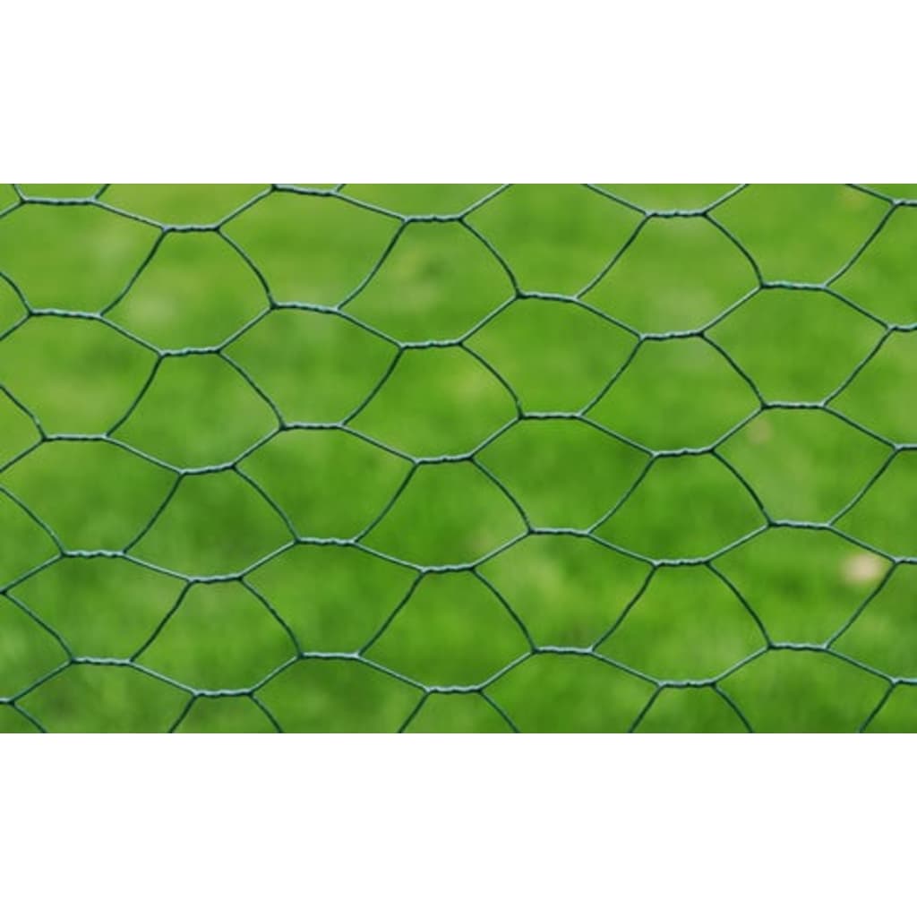 Alambre de pollo Vidaxl 25x0.75 m de acero con recubrimiento de PVC verde