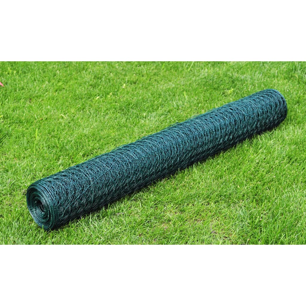 Vidaxl Chicken Wire 25x0,75 m Steel s PVC povlakem zelená